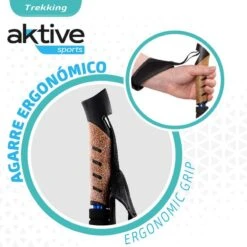 AKTIVE Jeu De 2 Bâtons De Trekking En Aluminium 67-135 Cm, Noir Et Bleu -Plein Air Boutique aktive jeu de 2 batons de trekking en aluminium 67 135 cm noir et bleu 2