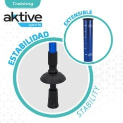 AKTIVE Jeu De 2 Bâtons De Trekking En Aluminium 67-135 Cm, Noir Et Bleu -Plein Air Boutique aktive jeu de 2 batons de trekking en aluminium 67 135 cm noir et bleu 3