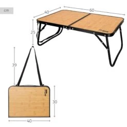 AKTIVE - Table De Camping Pliante Effet Bambou, 60x40x25 Cm -Plein Air Boutique aktive table de camping pliante effet bambou 60x40x25 cm 3