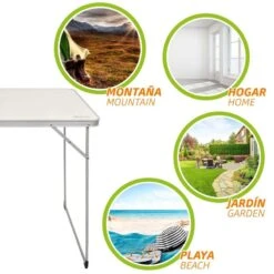 AKTIVE - Table Pliante En Aluminium Et Bois. Table De Camping 80x60x70 Cm -Plein Air Boutique aktive table pliante en aluminium et bois table de camping 80x60x70 cm 3