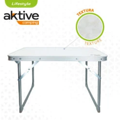 AKTIVE - Table Pliante . Table Basse Blanche En Aluminium - 40x60x40 Cm -Plein Air Boutique aktive table pliante table basse blanche en aluminium 40x60x40 cm 2