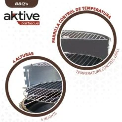 Barbecue Portable Rond 4 Hauteurs Aktive -Plein Air Boutique barbecue portable rond 4 hauteurs aktive 2