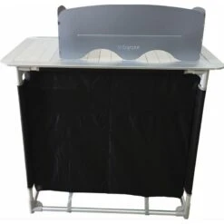 BAYASUN Meuble De Cuisine 4 Étagères Pieds Réglables Gris -Plein Air Boutique bayasun meuble de cuisine 4 etageres pieds reglables gris 4