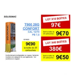Plein Air Boutique -Plein Air Boutique cartouche ball trap t900 28g confort calibre 1270 plomb n75 x25 1