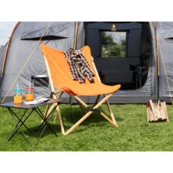 Chaise Longue Tofte - Chaise Relax De Camping - Pliable - Max. 120 Kg - Orange -Plein Air Boutique chaise longue tofte chaise relax de camping pliable max 120 kg orange 2