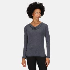 Regatta Frayda T-Shirt De Randonnée Col Bénitier Pour Femme - Marine Sombre -Plein Air Boutique frayda t shirt de randonnee col benitier pour femme marine sombre 3