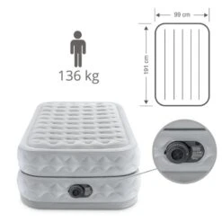 Intex Matelas Gonflable - 1-Person - 99 X 191 X 51 Cm - Gris -Plein Air Boutique intex matelas gonflable 1 person 99 x 191 x 51 cm gris 3