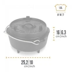 Petromax Dutch Oven FT3-3QT (avec Pieds) Et Lève-couvercle Professionnel -Plein Air Boutique petromax dutch oven ft3 3qt avec pieds et leve couvercle professionnel 2