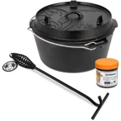 Petromax Dutch Oven FT9-9QT (Sans Pieds) Set - Poêle + Levier De Couvercle + -Plein Air Boutique petromax dutch oven ft9 9qt sans pieds set poele levier de couvercle 1