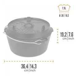Petromax Dutch Oven FT9-9QT (Sans Pieds) Set - Poêle + Levier De Couvercle + -Plein Air Boutique petromax dutch oven ft9 9qt sans pieds set poele levier de couvercle 2