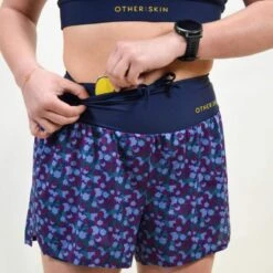 Short Course à Pied Femme Bleu Floral Ecoresponsable -Plein Air Boutique short course a pied femme bleu floral ecoresponsable 2