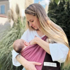 Sling - La Petite Echarpe Sans Nœud - Rosé, Pecan, Anneaux Or Rose (réversible) -Plein Air Boutique sling la petite echarpe sans noeud rose pecan anneaux or rose reversible 2