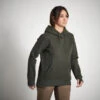 SWEAT-SHIRT CAPUCHE FEMME 500 CHAUD VERT -Plein Air Boutique sweat shirt capuche femme 500 chaud vert