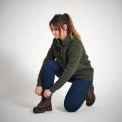 SWEAT-SHIRT CAPUCHE FEMME 500 CHAUD VERT -Plein Air Boutique sweat shirt capuche femme 500 chaud vert 6