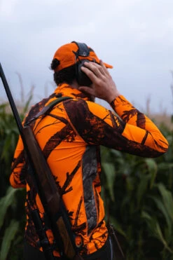 T-SHIRT CHASSE RESPIRANT MANCHES LONGUES CAMOUFLAGE FLUO 500 -Plein Air Boutique t shirt chasse respirant manches longues camouflage fluo 500 2