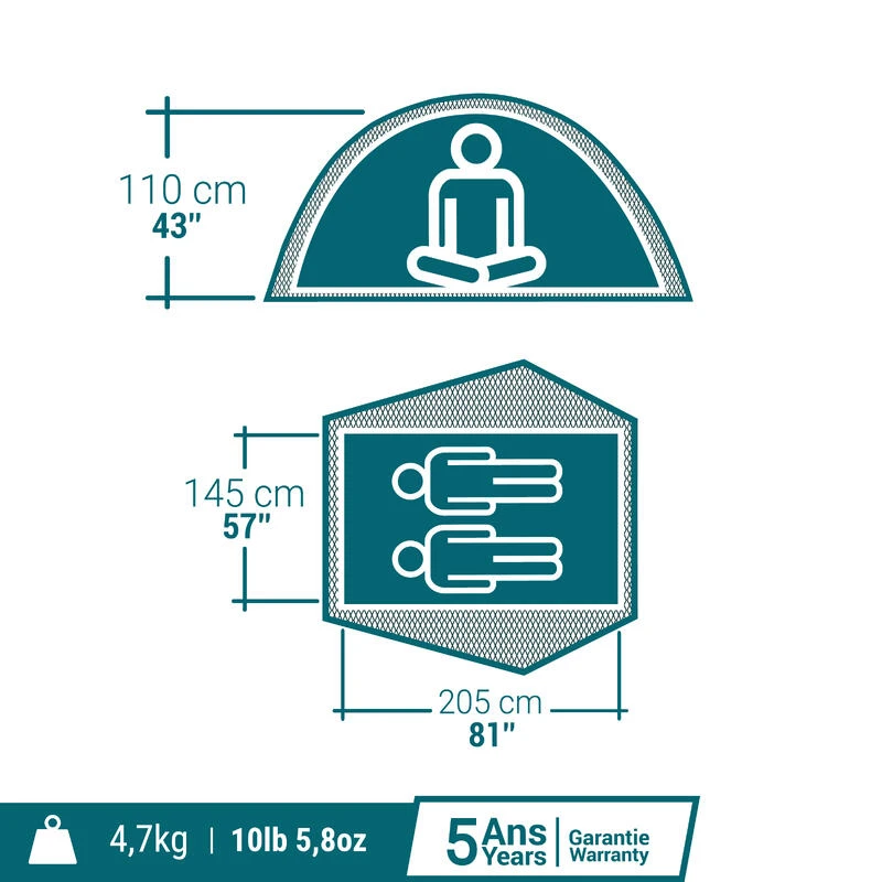 Quechua Tente De Camping - 2 SECONDS EASY - 2 Places 4 Quechua Tente De Camping - 2 SECONDS EASY - 2 Places – Image 2