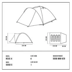 Tente De Camping - Alpinus REUS 4 - 4 Places -Plein Air Boutique tente de camping alpinus reus 4 4 places 2