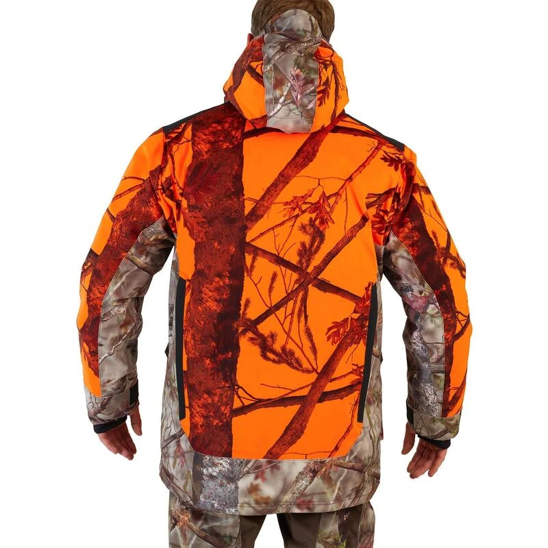 VESTE CHASSE POSTE IMPERMÉABLE CHAUDE 3 EN 1 CAMO FLUO 900 8 VESTE CHASSE POSTE IMPERMÉABLE CHAUDE 3 EN 1 CAMO FLUO 900 – Image 6