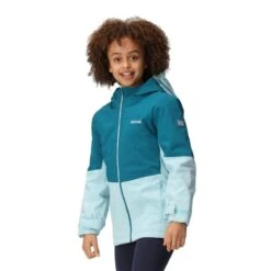 Regatta Veste Imperméable HIGHTON Enfant (Bleu Sarcelle Foncé / Bleu Pâle) -Plein Air Boutique veste impermeable highton enfant bleu sarcelle fonce bleu pale 3