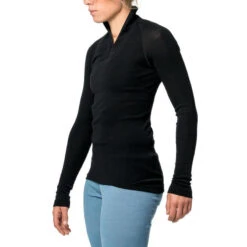 Woolpower Merino Base Layer Zip Turtleneck LITE - Noir -Plein Air Boutique woolpower merino base layer zip turtleneck lite noir 5